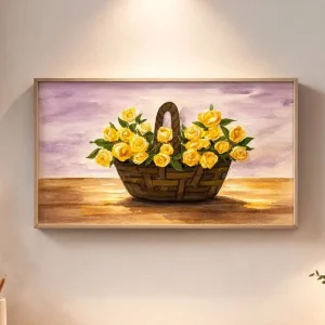 تابلو برجسته طرح سبد گل